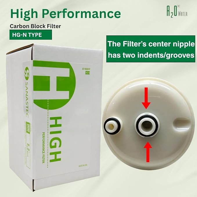 A2O Water-High Performance Water Filter Replacement Cartridge - HGN Type Water Ionizer Compatible (New Model),Made in USA