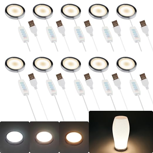 10 Set 3D Printer LED Lamp Kit 001, Compatible with Bambu lab H2D/A1/A1mini/P1S/P1P/X1C Makerworld Maker's Supply Hardware kit 5V USB Powered, Multicolor