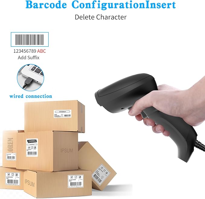 Symcode USB 1D Barcode Scanner with Stand Handheld Wired Laser Barcode Reader Scanner with Gooseneck Stand and Cable Twilight Blac
