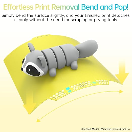 BIQU CryoGrip Pro Glacier Build Plate for Bambu-Lab X2D P2S P1S P1P X1C X1E A1 3D Printers, Firm Adhesion, Double-Sided Spring Steel Sheet, Fine Texture, 257x257mm, Yellow