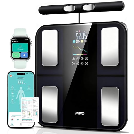 Body Pod Scale, Smart Scale for Body Weight,8-Electrode Digital Bathroom Scale for Fat BMI Muscle Mass Bia Full Body Composition Analyzer 28 Measurements Accurate Weighing Machine 400lb