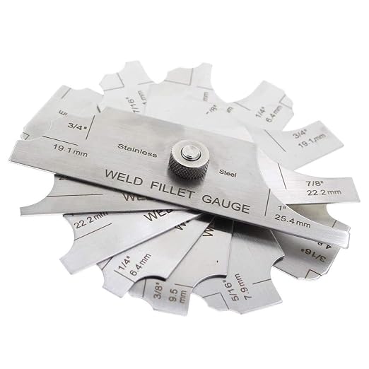 V-WAC Gage Biting Edge Stainless Steel Welding Gauge + 7 Piece Fillet Weld Gauge Gage Set + MG-8 Bridge Cam Gage Welding Gauge kit