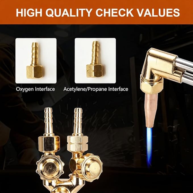 300 Series Cutting Torch, Cutting Attachment CA2460 315FC Torch Handle, Oxygen Acetylene Welding Cutting Torch with 1-101 Cutting Tip, Flint Striker V-style Cutting Outfit