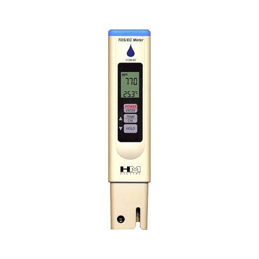HM Digital COM-80 Electrical Conductivity (EC) and Total Dissolved Solids Hydro Tester, 0-5000 ppm TDS Range, 1 ppm Resolution, +/- 2% Readout Accuracy