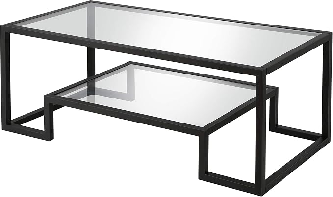 Henn&Hart 45" Wide Rectangular Coffee Table in Blackened Bronze, Modern coffee tables for living room, studio apartment essentials