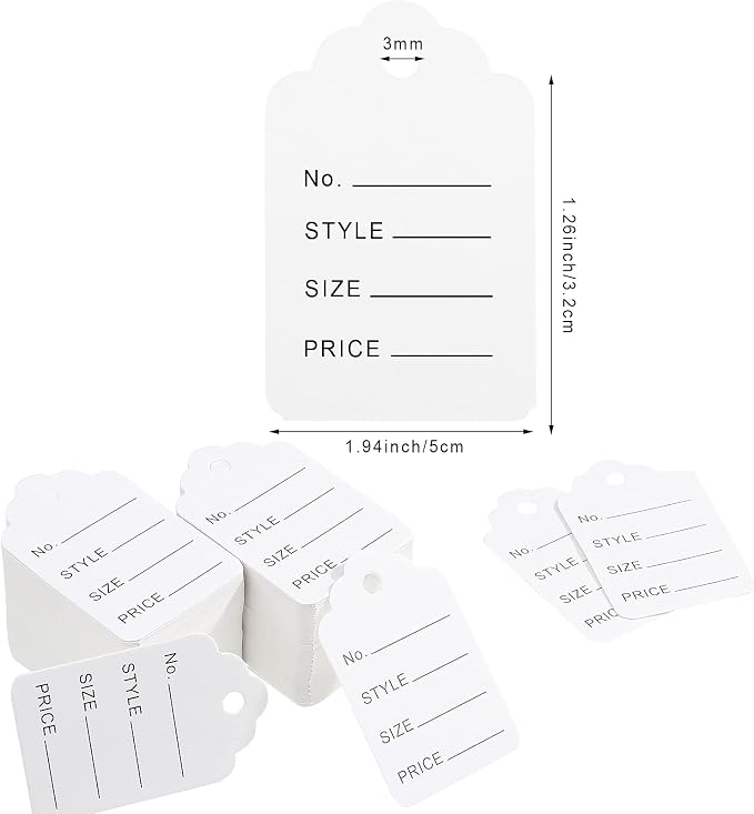 Honoson 2006 Pcs Clothing Price Tags with Gun Set, Including 1 Garment Price Tag Attacher with 5 Steel Needles 500 Clothing Label and 1500 Plastic Fasteners Barbs(Creative Style)