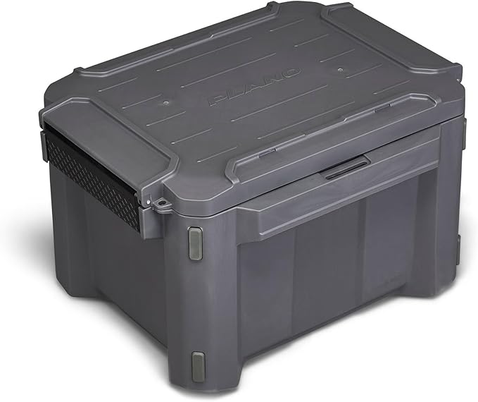 Plano GoNow Box, Waterproof Gear Storage, Heavy-Duty Outdoor Utility Container with Tray and Dividers for Tools and Accessories, Small, Charcoal