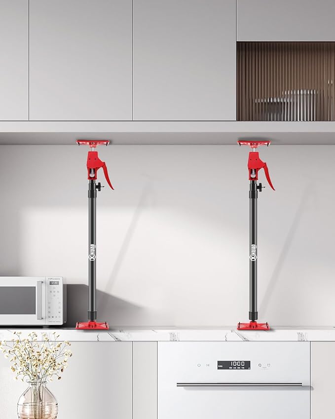 XINQIAO Drywall Lifts Cabinet Jacks for Installing Cabinets, Light Duty Third Hand Tools Adjustable Support Pole from 45 in to 113.6 in, 1 PC