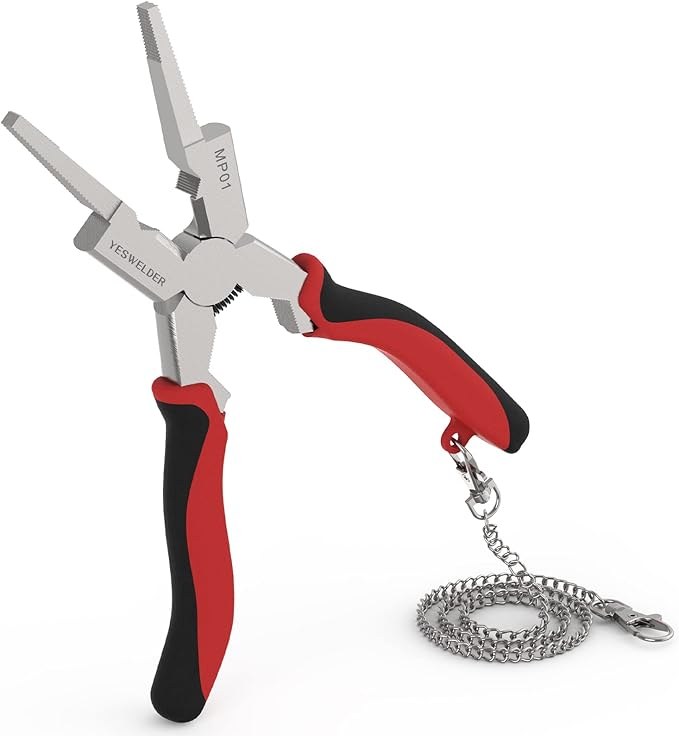 YESWELDER 25 LB & 50LB Welding Magnet-4 Pieces & 8-Inch MIG Welding Pliers with Rentention Chain
