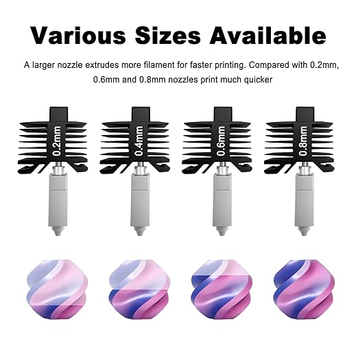 0.2mm Hardened Steel Hotend Nozzle Kit for Bambu Lab P1P P1S X1 X1C, All-Metal Integrated Design 300℃ High-Temperature Print Head Replacement
