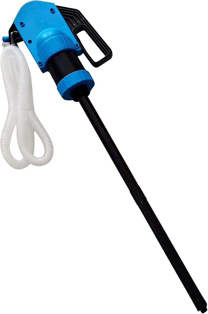 Lever Action Manual Drum Pump for 55 Gallon Barrel, Non-Electric Hand Pump 1 Pint Per Stroke with 6.6ft 3/4" Corrugated Hose, 2" Bung Adapter for High Viscosity Oil Diesel Antifreeze Agricultural
