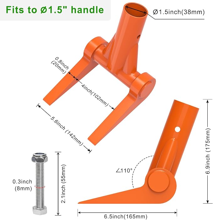 Insaga 110 Degree Pallet Buster Head - Fully Welded Deck Board Removal Tool for Demolition, Enhanced Deck Wrecker Pry Bar, Wooden Pallet Dismantling Tool (Head Only, No Handle)