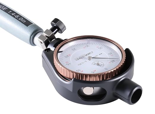 Accusize Industrial Tools Dial Bore Gauge Set, 1.4-6 inch Measuring Range, 0.0005'' Graduation Interval, Ee20-1406 | 0-0.25" Dial Range, AGD Group 2, Carbide-Tipped Contacts, 15 Anvils, 4 Spacers, Fitted Case, EE20-1406