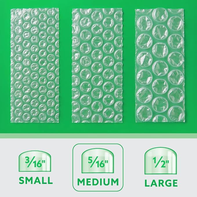 UPSable Bubble Cushion Roll 5/16" Medium Bubble – 12" x 200 Ft Protective Packaging for Commercial Shipping & Small Business Use, 1 Roll