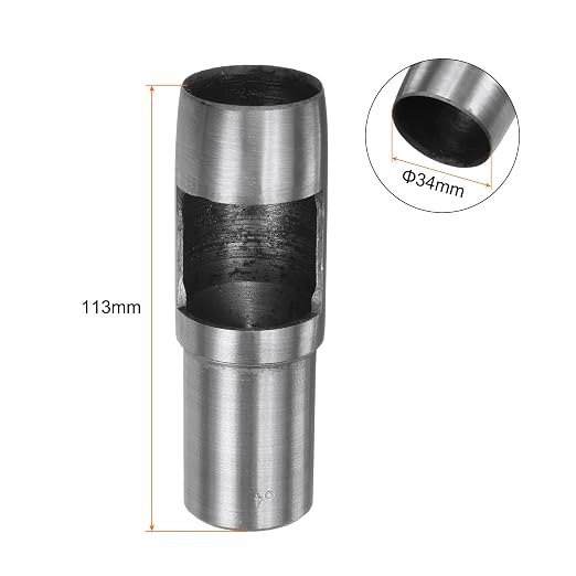 HARFINGTON Hollow Punch for Leather 34mm Round Hole Punch Tool for Belt Puncher Carbon Steel Single Punch for Watch Belts Cut Leather Craft Rubber Paper Fabric Plastic Soft Material