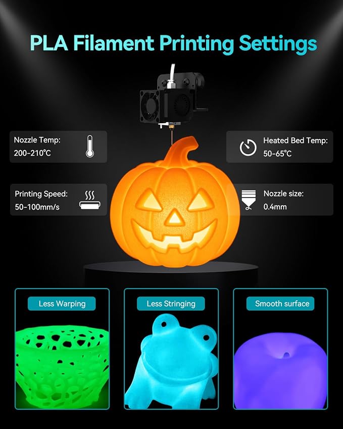 SUNLU Glow in the Dark PLA Filament 1.75mm, Luminous PLA 3D Printer Filament, Long-Lasting Brightness & High Toughness, 1kg Spool (2.2lbs), Fits Most FDM Printers, White PLA, Glow Blue