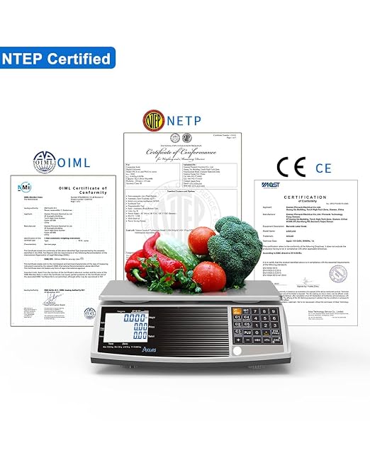 EW Digital Commercial Price Computing Scale PS6 – NTEP Certified Class III Legal for Trade Food Scale | 60 lb Capacity | Retail Weighing Scale for Meat Fruit & Grocery (CO#19-141) (Base)