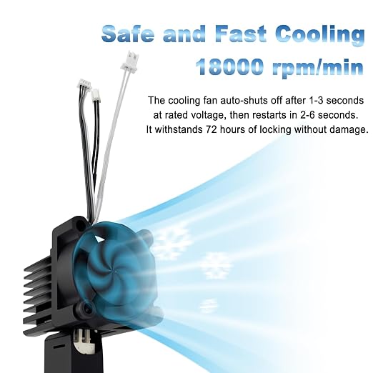 0.4mm Hardened Steel Complete Hotend Nozzle Kit for Bambu Lab X1 X1C, All-Metal Integrated Design 300℃ High-Temperature Print Head with Fan,Thermistor,Ceramic Heater