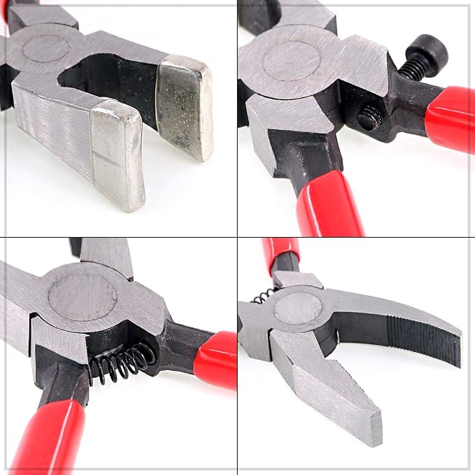 Swpeet 5Pcs Heavy Duty Glass Mosaic Cutter Kit and 2Pcs Heavy Duty Breaker Grozer Pliers and Glass Running Pliers Kit