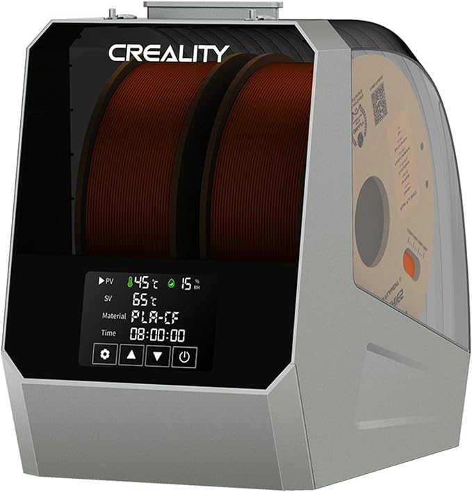 CREALITY Space Pi Filament Dryer Plus – Dual Spool 360° Hot-Air Circulation, One-Key 2 Spools Filament Storage Box, 160WPTC Fast Heating, 4'' LCD Touch Screen for 1.75/2.85mm PLA, PETG, ABS, Nylon