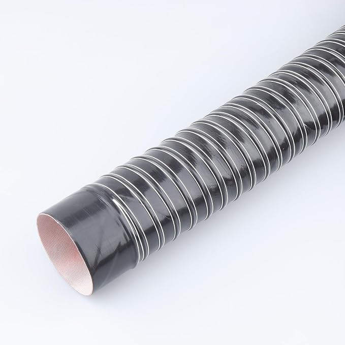 AC PERFORMANCE 4" ID Silicone Flexible Brake Cooling Air Ducting Induction Intake Pipe Hose with Cuff, Length 1 Meter (3.3 Feet), Black