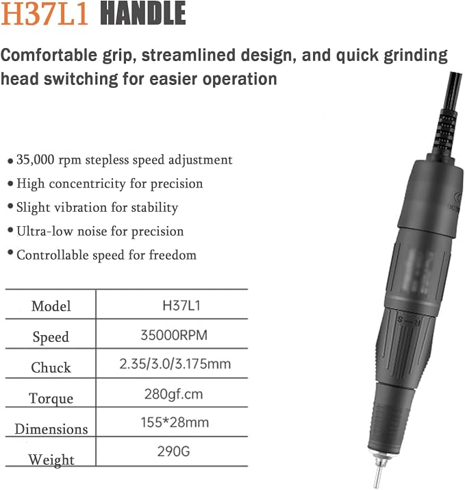 Marathon-III MicroMotor N3, 35000 RPM H37L1 Handle for Jewelry,Ceramics,Silicone,Glasswork,Woodcarving, Artware