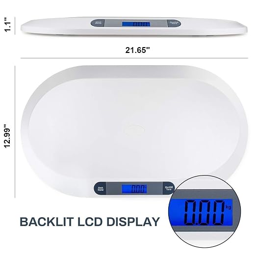 SIKE Digital Baby Scale and Pet Scale, Accurate Digital Scale for Infants Toddlers Babies, Portable Digital Scale for Puppy Dog Cat, 44 LB Capacity, 3 Weighing Modes, LED Screen, Auto-Off