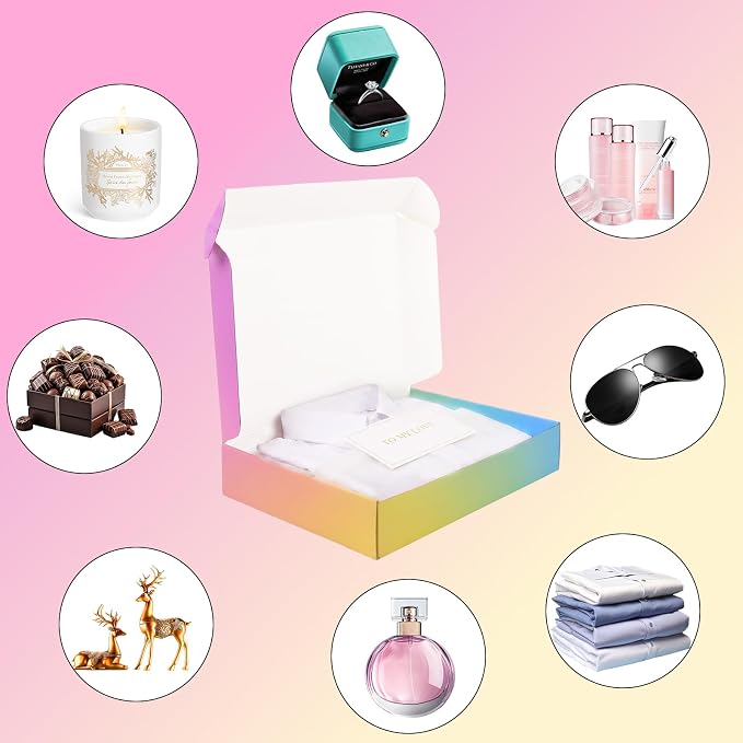 Shipping Boxes for Packaging, 11x8x2 Inches Corrugated Cardboard Boxes, Mailing Boxes for Small Business(40 Pack, Colorful)