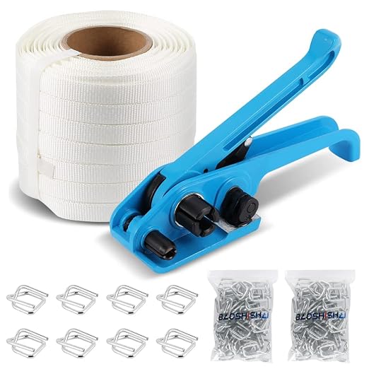 BAOSHISHAN Banding Strapping Kit Packaging 3/4'' Width 328' Length Woven Cord Strapping Heavy Duty Pallet Strapping Kit