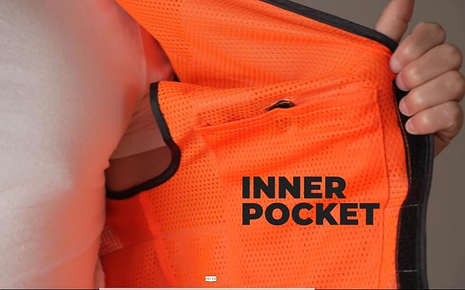 OccuNomix ANSI/ISEA 107-2020 Class 2 Type R Mesh Surveyor Vest - Reflective Safety Vest with Pockets, Dual Sizes (S/M-4X/5X)