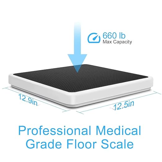Helsevesen Professional Medical Bariatric Scale, Digital Bathroom Scales, Low-Profile Heavy Duty Bariatric Scale with Anti-Slip Rubber Mat (DR660W)