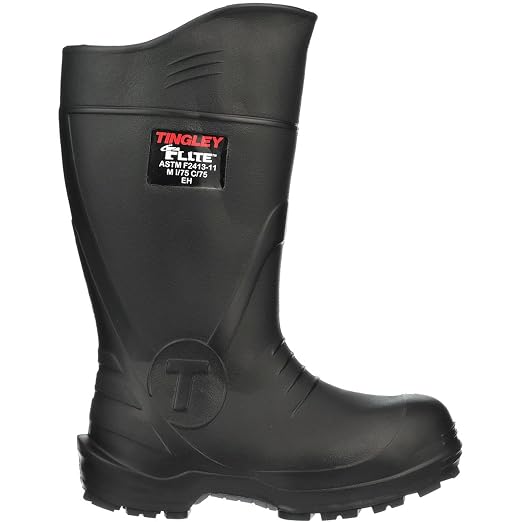 Tingley Flite 27251 Safety Toe Knee Boot with Cleated Outsole, Mens 6 / Womens 8, Black