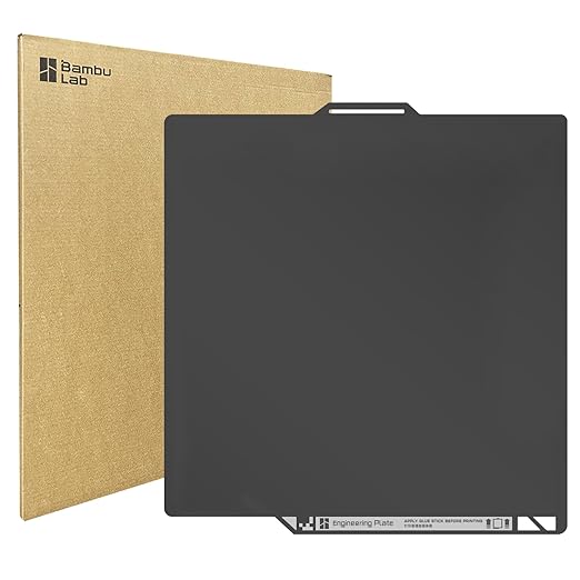 Original Bamboo Engineering Plate for Bambu Lab X2D/P2S/P1S/P1P/X1C/A1, High-Temperature Build Plate for All Filaments, Smooth Surface, Durable Coating, Strong Adhesion with Glue, 3D Printer Platform