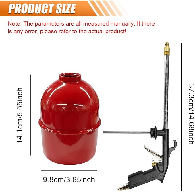 Car Air Engine Cleaning Spray Gun, High-Pressure Air Nozzle Blow Gun with 1-Liter Metal Jug, Pneumatic Dust Cleaner Sprayer Tool, Siphon Vehicle Engine Bay Wash Spray Kit(Red)