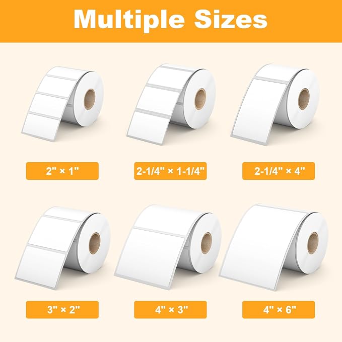 (12,000 Labels/12 Rolls) Labelebal 12 Rolls,1000/Roll -Zebra 2.25" X 1.25” Direct Thermal Labels - Perforated Stickers for Barcode Address, Compatible with Zebra & Rollo & MUNBYN Desktop Printer