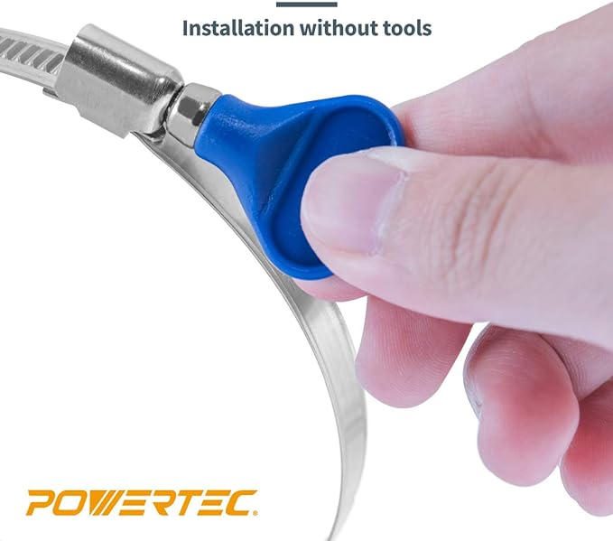 POWERTEC 6" x 10' Dust Collection Hose with Blast Gate and 5pcs Key Hose Clamps for Woodworking and Wood Shop Dust Collection System (70432)