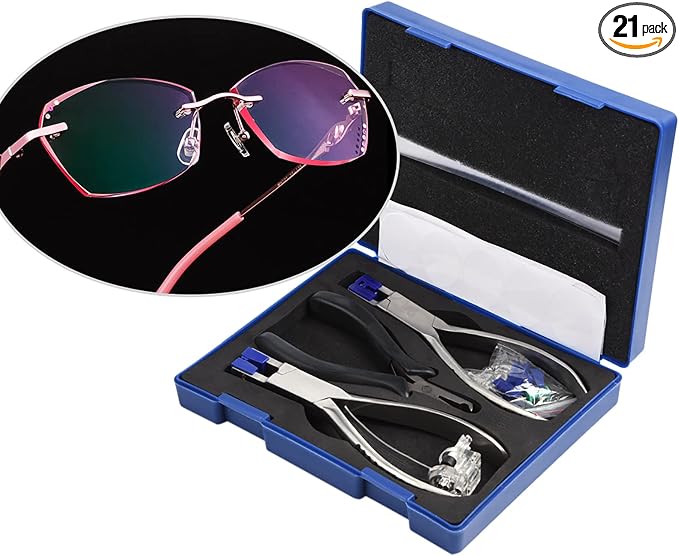 Glasses Pliers Kit Professional Eyeglass Repair Set, Rimless Eyeglasses Repair Kit, Rimless Eyeglasses Plier