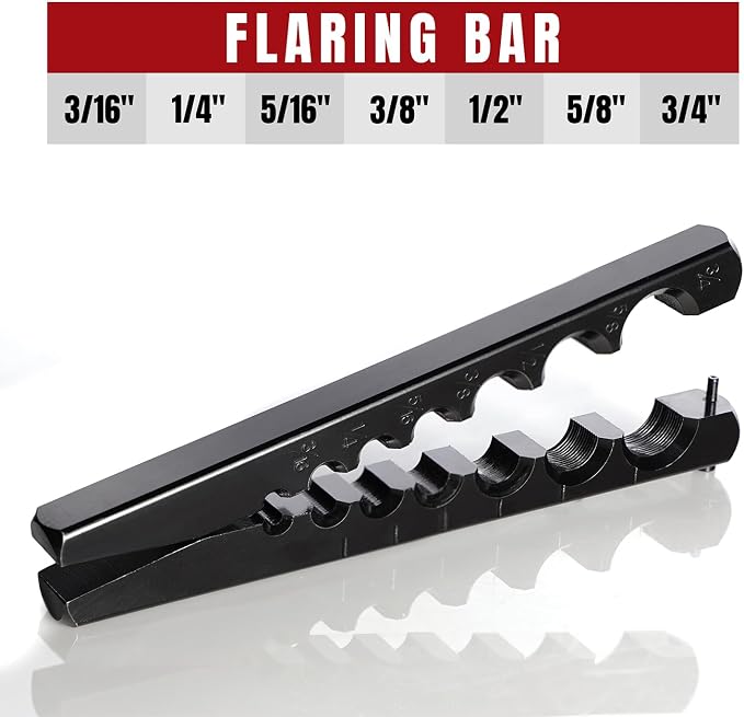 Thorstone 7 Dies Flaring Tool Set| HVAC Flaring Tool Kit | Sizes 3/16" -3/4" |45 Degree Heavy Duty Eccentric Cone Type Set | Extra Adapters a Cutter for 1/8" to 1-1/8" Pipe, a Round Reamer