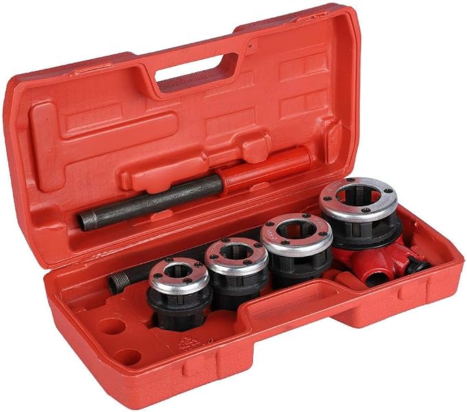 Tools,Pipe Threader Kit,Pipe Threader Kit,Pvc Pipe Threader,Tap and Die Set,Tap and Die Set,Ratcheting Pipe Threader Set, Malleable Cast Iron 4 Threading Dies 1/2" 3/4" 1" 1-1/4"