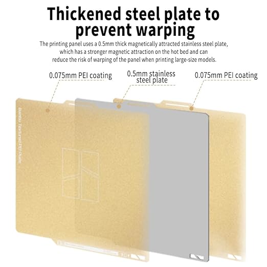 Bamboo Original Textured PEI Build Plate Double Sides Spring Steel Platform for Bambulab 3D Printer P1/P1P/P1S/X1/X1C/A1