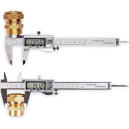 Digital Caliper, Caliper Measuring Tool with Stainless Steel, Electronic Micrometer Caliper with Large LCD Screen, Auto-Off Feature, Inch and Millimeter Conversion (6 Inch/150 mm)