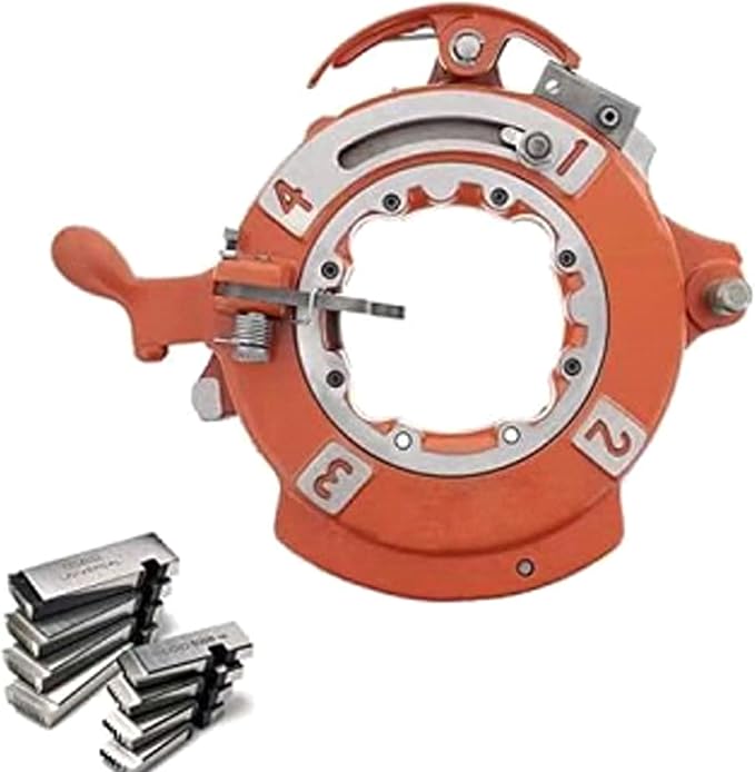 4-Piece 47745 Pipe Threading Die Set with Storage Case-Heavy Duty NPT Thread Cutter for 1/2"- 3/4"Pipes,Fits RIDGID 300,Reed 535,Compatible with Steel & Copper Pipes,Works with 504A/713/815A Die Heads