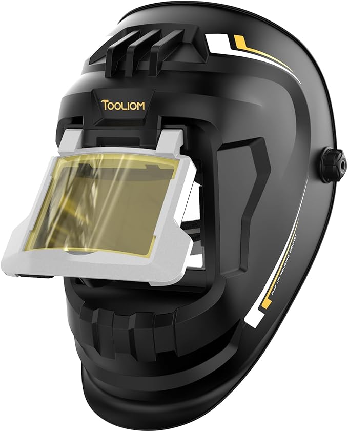 TOOLIOM Flip Front Welding Helmet Welding Mask with Flip Up Lens Welding Hood Shade-10 Black Welder Helmet for Stick MIG TIG
