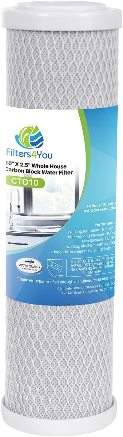 CFS – Carbon Block Water Filter Cartridges Compatible with Rainsoft UF22, UF22T, UF-50, UF-50T Models – Removes Bad Taste and Odor – Whole House Replacement Filter Cartridge (2 Pack)