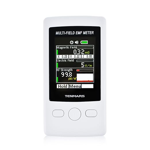 EMF Detector Multi-Field EMF Meter Pocket 2000mG Electromagnetic Electric Meter RF Field Strength Tester with Warning Indicator EMF Meter RF Gauss Meter for Home Office Industrial Site