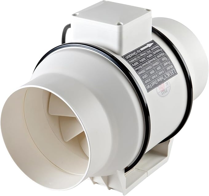 6Inch Exhaust fan Pipeline booster fan Inline duct fan 420 CFM Efficiency Air Fan for Duct Vent Bathroom, Kitchen, Grow Tent,Hydroponics,The wind is very strong.All-copper wire motors are more durable