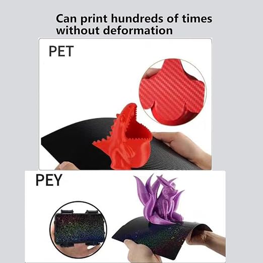 for Kobra S1/Kobra S1 Combo/Kobra S1 Pro ACE 3D Printer Build Plate Double Sided PET Carbon Fiber Pattern and PEY Sheet 276x264mm Flexible Removable Spring Steel Heated Printing Bed Platform Mat