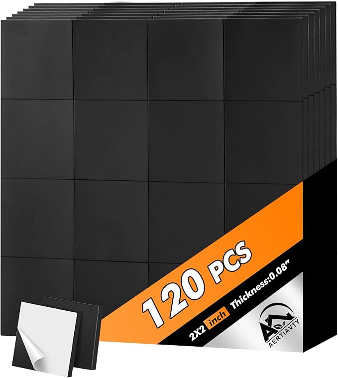 Aertiavty Magnetic Squares with Adhesive Backing, 120 Pcs 2" Fridge Magnets, Magnetic Strips with Adhesive Backing, 80 Mil Magnet Sheets for Whiteboard, Refrigerator, Crafts, Easy Peel and Stick