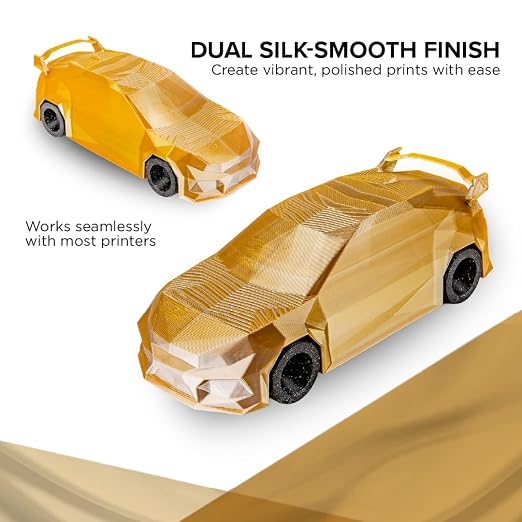 Polymaker Panchroma Dual Silk PLA Filament 1.75mm, 1kg, Crown | Neatly Wound, High-Gloss Finish PLA(Gold-Silver), Easy Print & Smooth Feeding, Compatible with Bambu Lab & Most 3D Printers