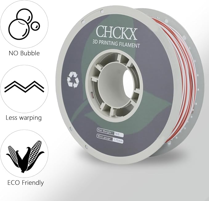PLA 3D Printer Filament, Dimensional Accuracy +/- 0.02 mm, 1 kg Spool(2.2lbs), 1.75 mm, Flipping Ore Red